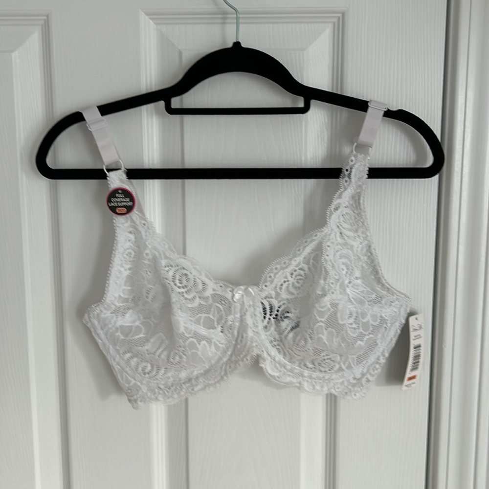 NWT Rene Rofe Lace full coverage bra 38DD White - Picture 6 of 10